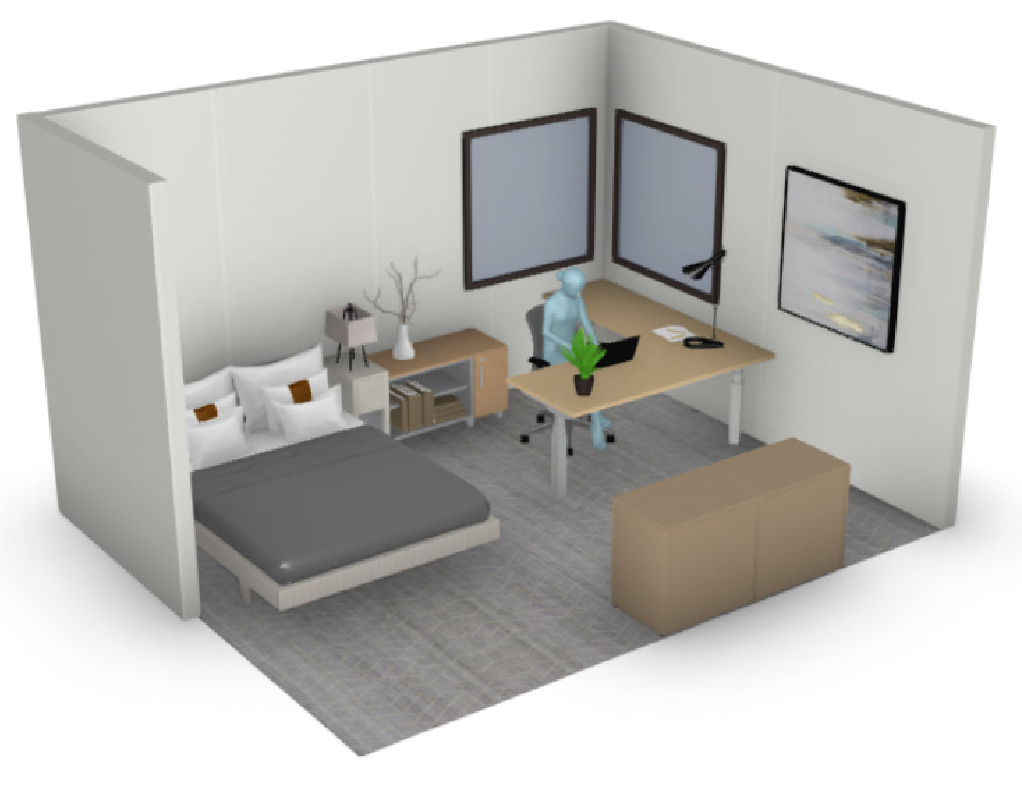 15 x 12 Bedroom Layout - Queen