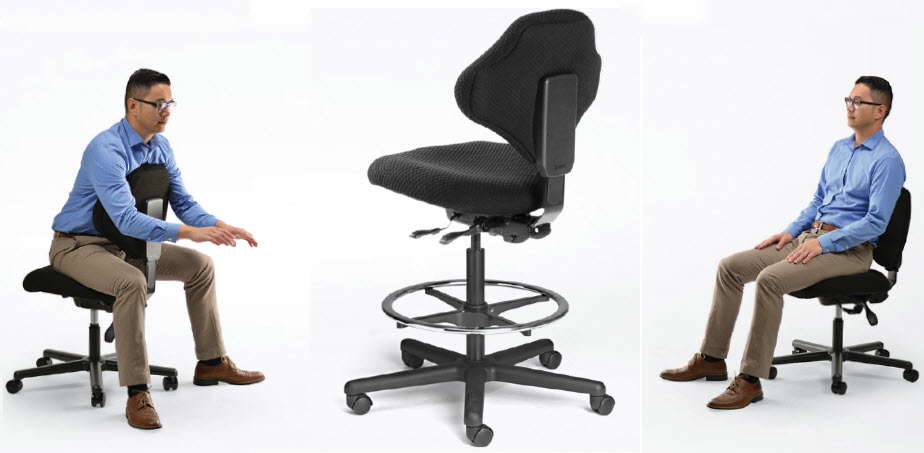 Sit, Straddle or Lean Chair plus chest support when leaning forward