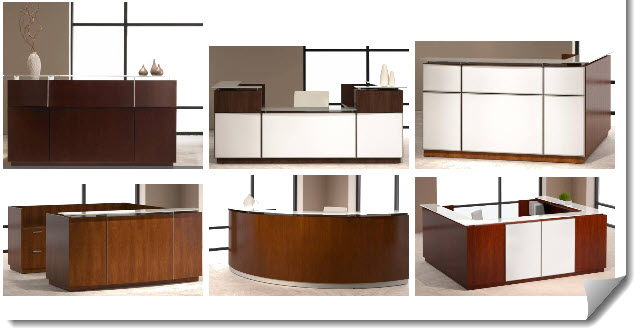 Gallery of photo images of reception desks